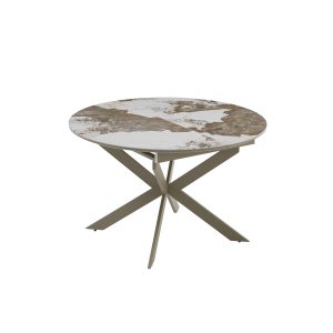 Стіл Атлас (Atlas) R 120(160) beige Pandora Glossy