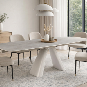 Стіл Фенікс (Fenix) 165(240)*90*76 White Travertin Matt